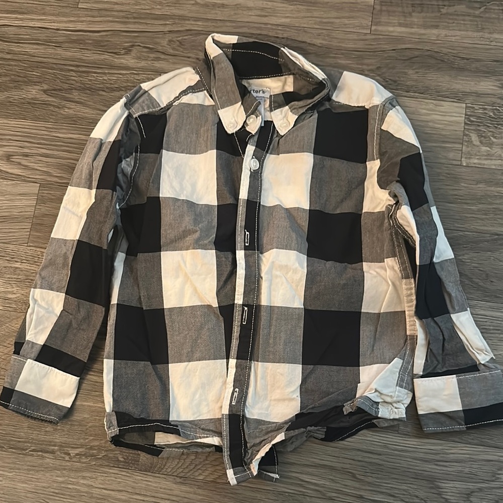 Stylish Black and White Checkered Kids Shirt